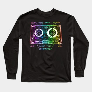 Rainbow Cassette Tape Diagram Long Sleeve T-Shirt